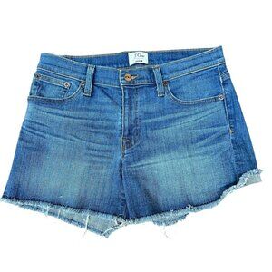 J. Crew Denim Cutoff Jean Shorts Frayed Hem Blue‎ Women's Size 27